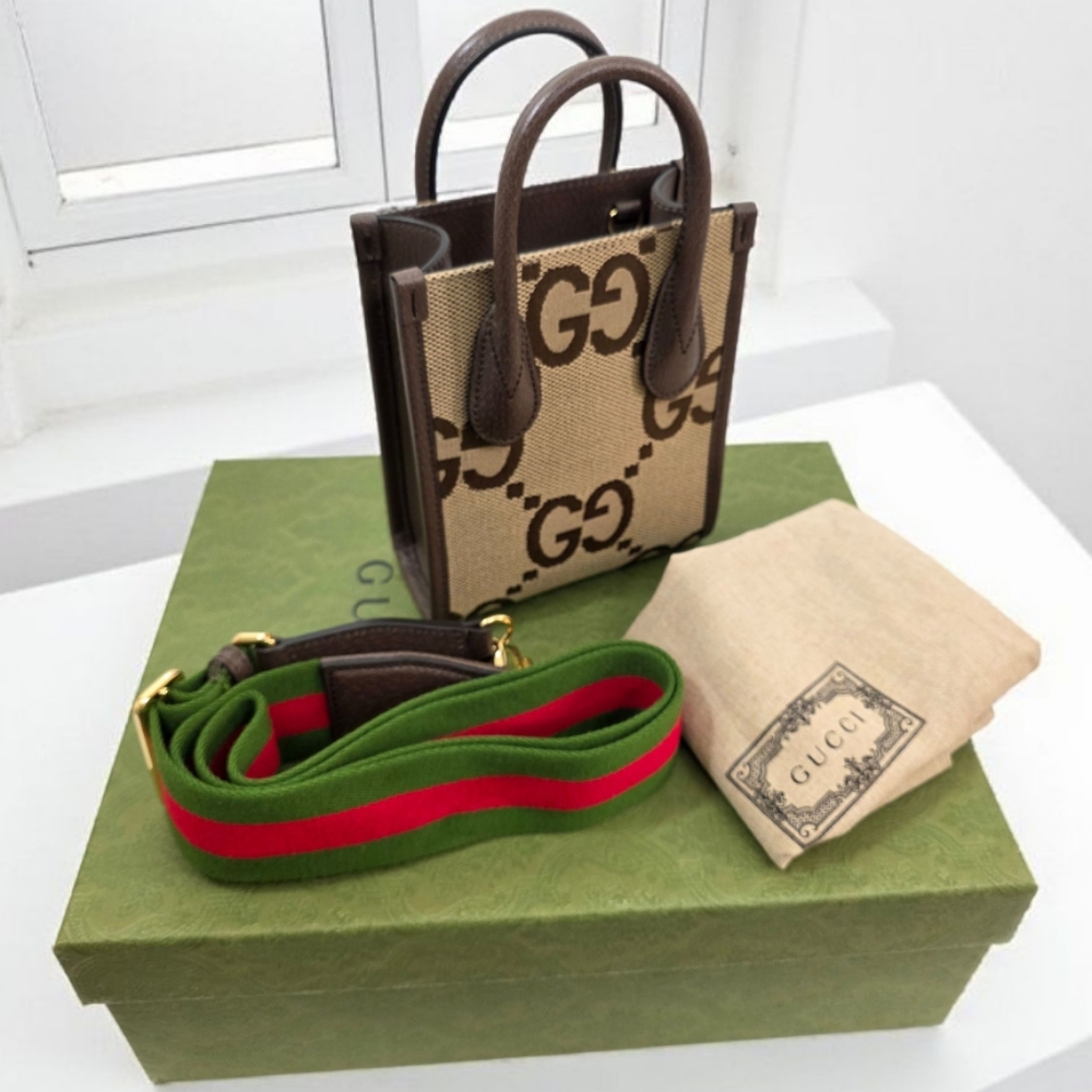 ✨️Brand New Gucci Jumbo Dollar Web Mini Vertical Tote - Picture 5 of 12